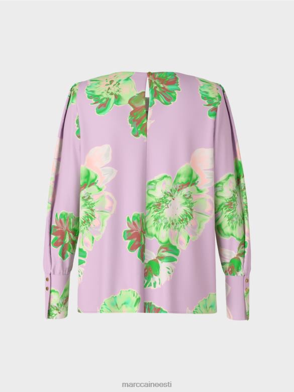 Marc Cain Riietus plisseeritud ümara kaelusega pluus J8DT842 särav lavendel