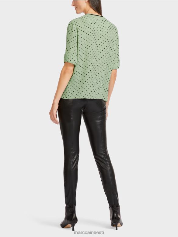 Marc Cain Riietus pluusi stiilis täppidega topp J8DT1014 pulber piparmünt