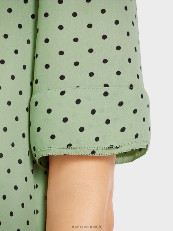 Marc Cain Riietus pluusi stiilis täppidega topp J8DT1014 pulber piparmünt