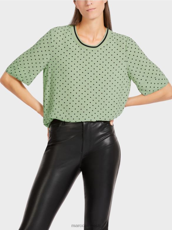 Marc Cain Riietus pluusi stiilis täppidega topp J8DT1014 pulber piparmünt