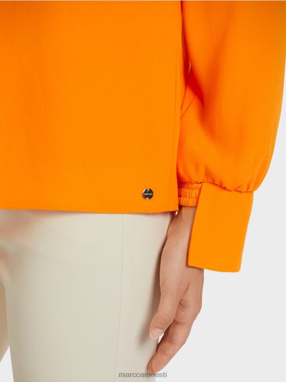 Marc Cain Riietus pluusi stiilis voltidega topp J8DT1019 selge oranž