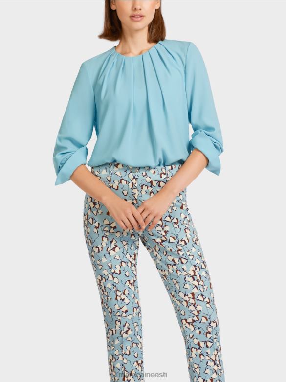 Marc Cain Riietus pluusi stiilis voltidega topp J8DT1020 atmosfääri sinine