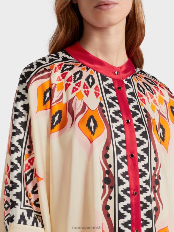 Marc Cain Riietus pontšo stiilis pluus J8DT914 sügav punane