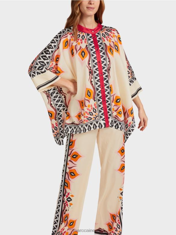 Marc Cain Riietus pontšo stiilis pluus J8DT914 sügav punane