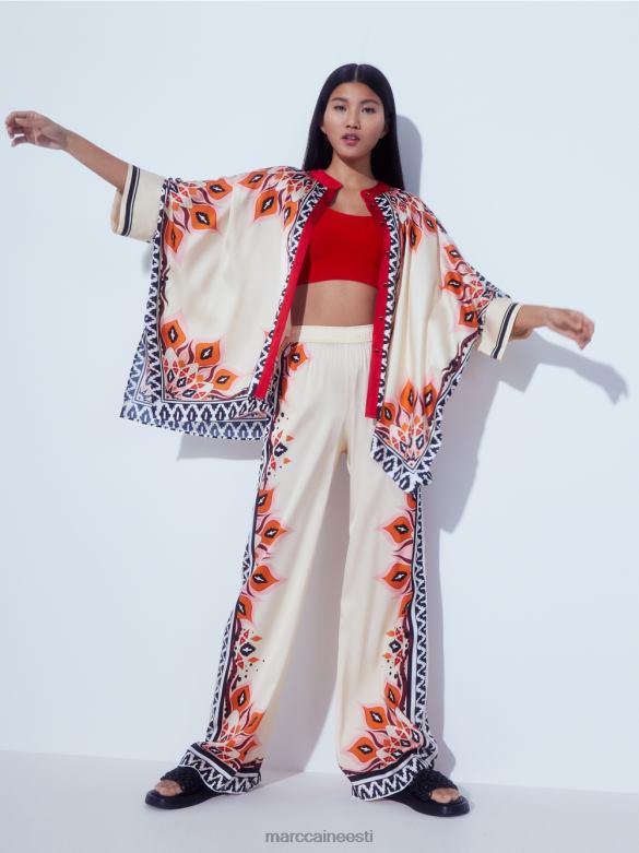 Marc Cain Riietus pontšo stiilis pluus J8DT914 sügav punane