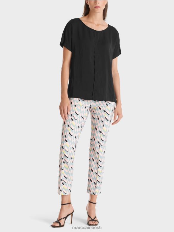 Marc Cain Riietus purist "koos ümbermõtlema" pluus J8DT887 must