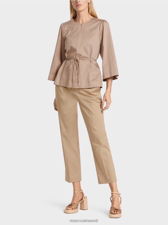 Marc Cain Riietus puuvillane pikkade varrukatega pluus J8DT948 sügav liiv