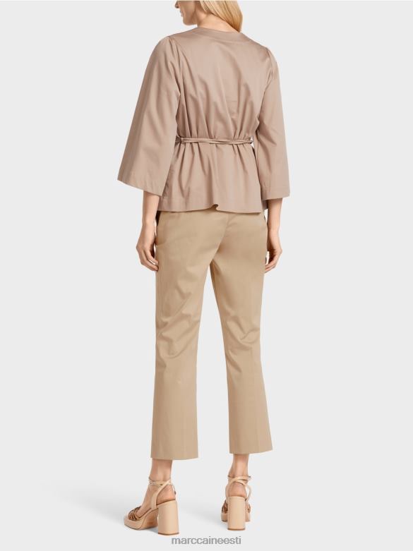 Marc Cain Riietus puuvillane pikkade varrukatega pluus J8DT948 sügav liiv