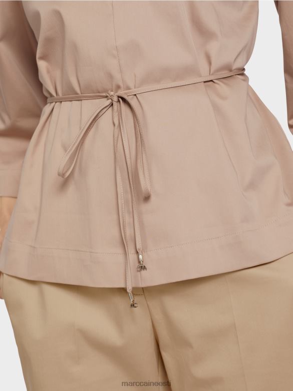 Marc Cain Riietus puuvillane pikkade varrukatega pluus J8DT948 sügav liiv