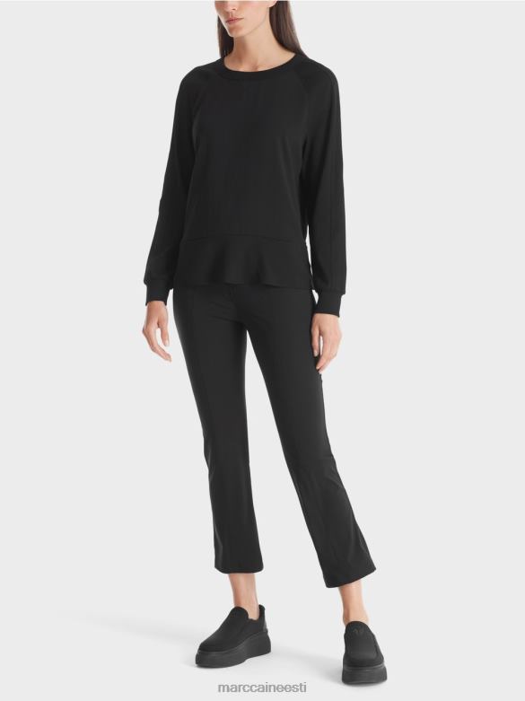 Marc Cain Riietus raglaani pluus materjaliseguga J8DT874 must