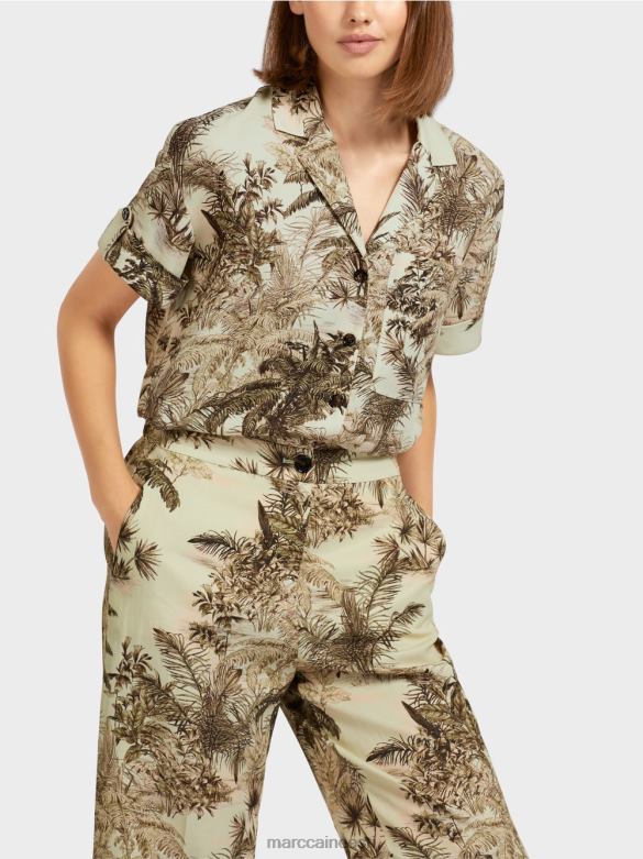 Marc Cain Riietus särgi stiilis peopesa motiiviga pluus J8DT961 pehme hingeõhk