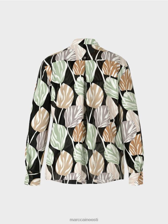 Marc Cain Riietus stiilne püstkraega pluus J8DT1023 pulber piparmünt