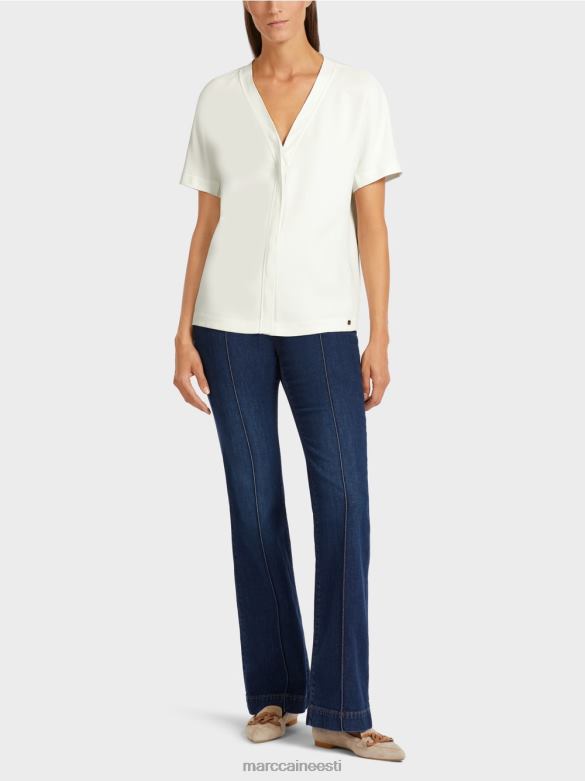 Marc Cain Riietus tavaline kimono top J8DT1015 määrdunudvalge