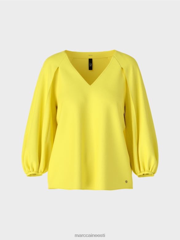 Marc Cain Riietus v-kaelusega \"mõelge koos pluus uuesti läbi J8DT880 pehme sidrun
