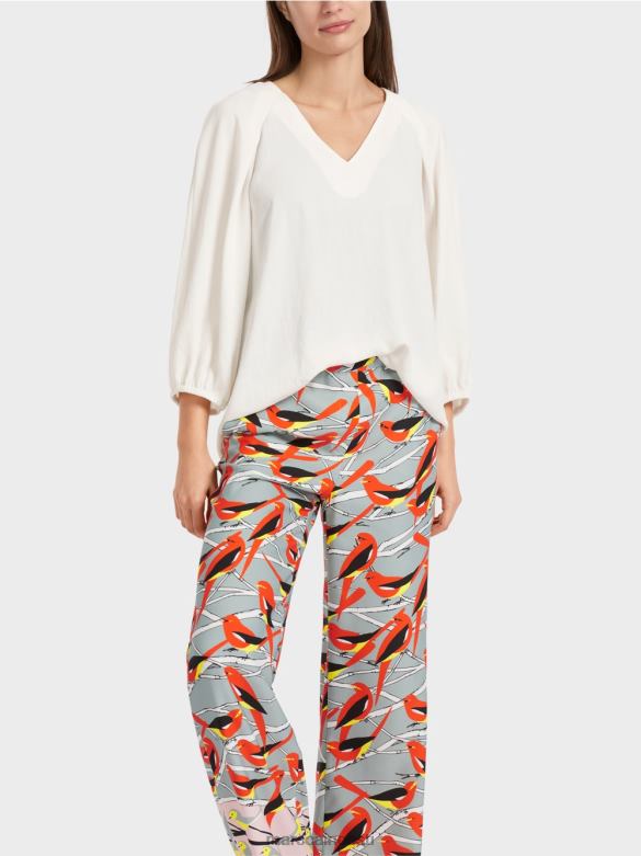 Marc Cain Riietus v-kaelusega \"mõelge koos pluus uuesti läbi J8DT891 määrdunudvalge