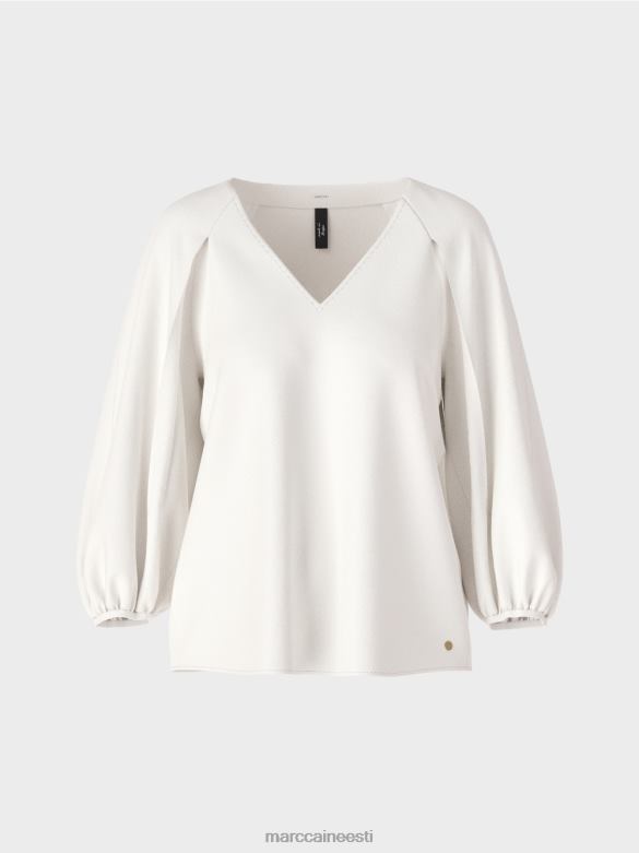 Marc Cain Riietus v-kaelusega \"mõelge koos pluus uuesti läbi J8DT891 määrdunudvalge