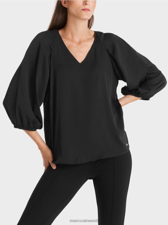 Marc Cain Riietus v-kaelusega \"mõelge koos pluus uuesti läbi J8DT892 must