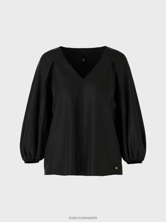 Marc Cain Riietus v-kaelusega \"mõelge koos pluus uuesti läbi J8DT892 must