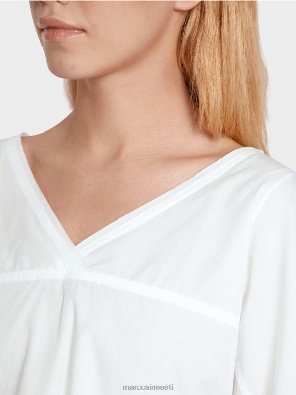 Marc Cain Riietus v-kaelusega \"mõelge koos pluus uuesti läbi J8DT922 valge