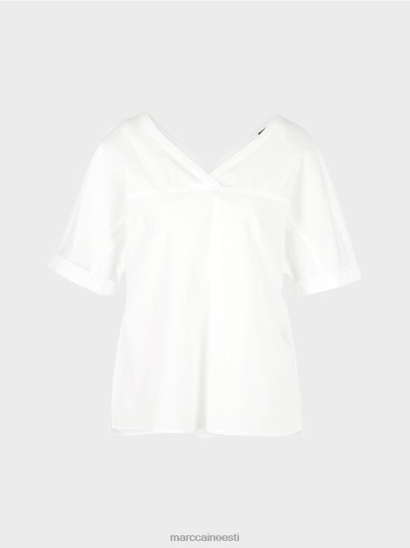 Marc Cain Riietus v-kaelusega \"mõelge koos pluus uuesti läbi J8DT922 valge