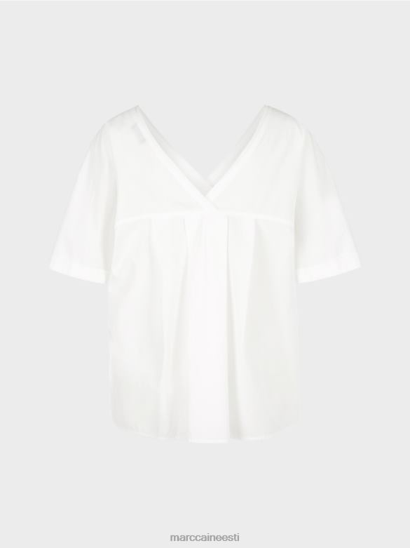 Marc Cain Riietus v-kaelusega \"mõelge koos pluus uuesti läbi J8DT922 valge