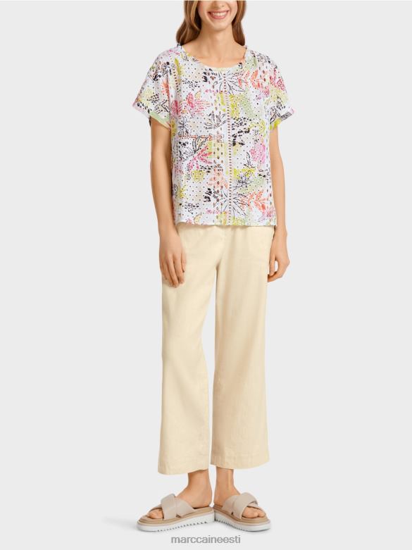 Marc Cain Riietus värviline pluus broderie anglaise'iga J8DT932 kerge limeaad