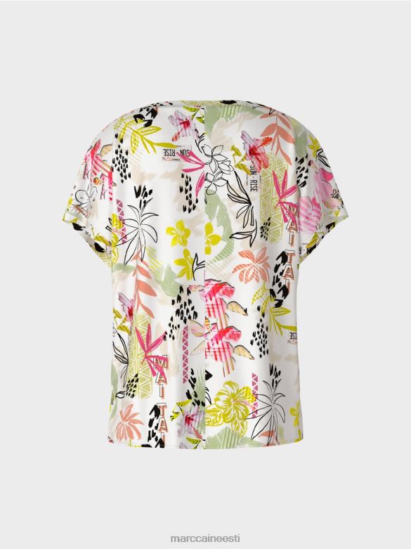 Marc Cain Riietus värviline pluus broderie anglaise\'iga J8DT932 kerge limeaad