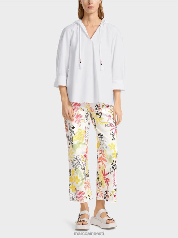 Marc Cain Riietus vabaaja pluus elegantse siidiga J8DT933 valge