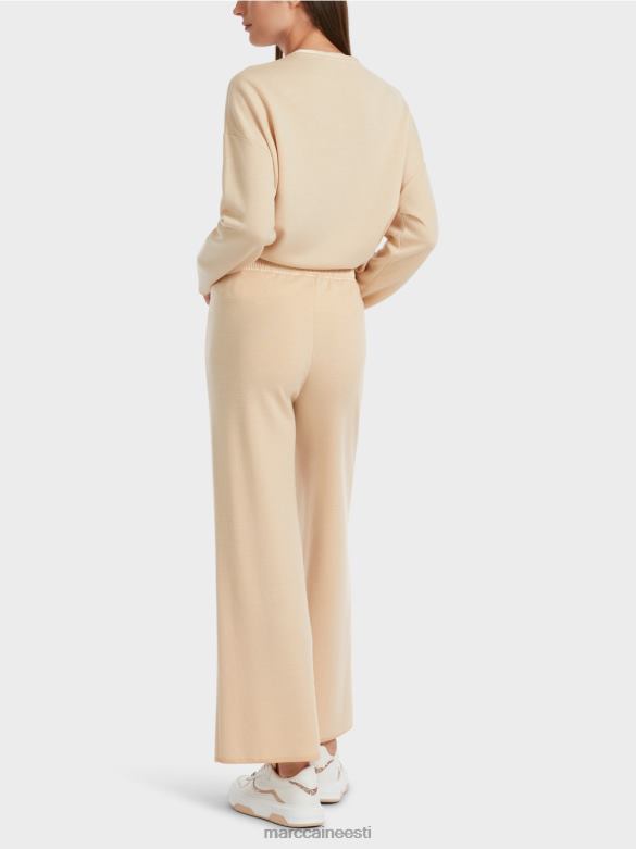 Marc Cain Riietus Saksamaal kootud villased püksid J8DT547 tume kreem