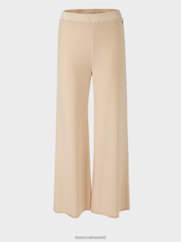 Marc Cain Riietus Saksamaal kootud villased püksid J8DT547 tume kreem