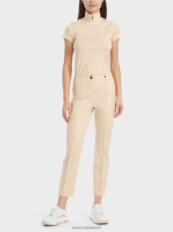 Marc Cain Riietus elegantsed jersey püksid sydney J8DT593 tume kreem