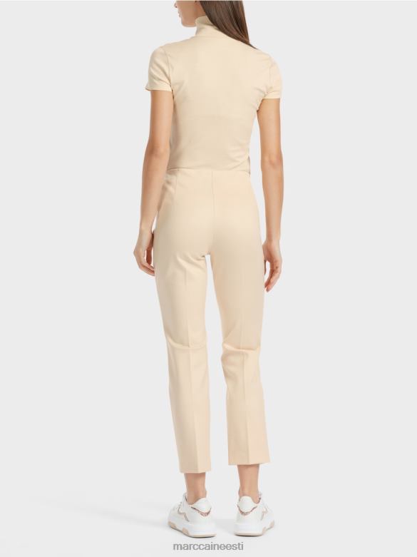 Marc Cain Riietus elegantsed jersey püksid sydney J8DT593 tume kreem