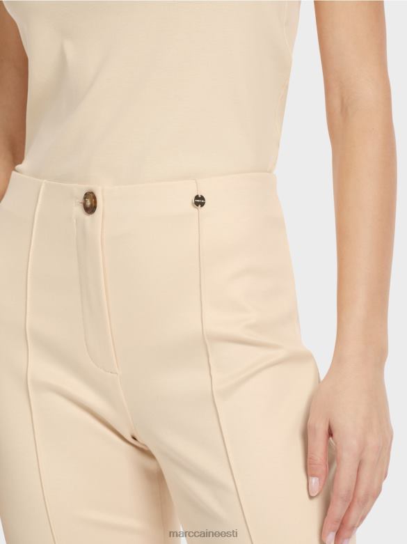 Marc Cain Riietus elegantsed jersey püksid sydney J8DT593 tume kreem