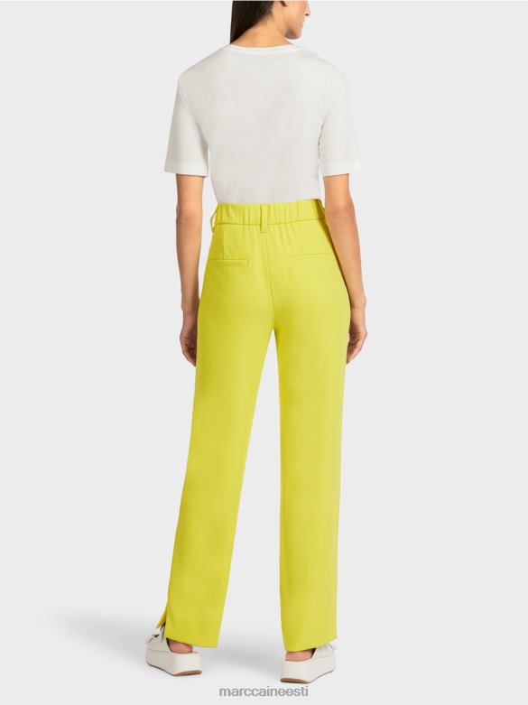Marc Cain Riietus elegantsed vabad püksid J8DT716 roheline väävel