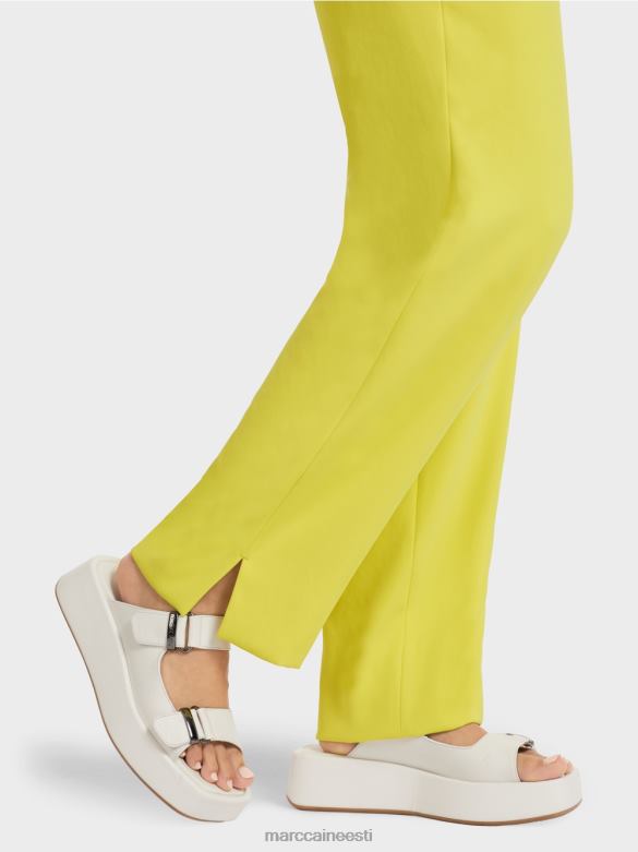 Marc Cain Riietus elegantsed vabad püksid J8DT716 roheline väävel