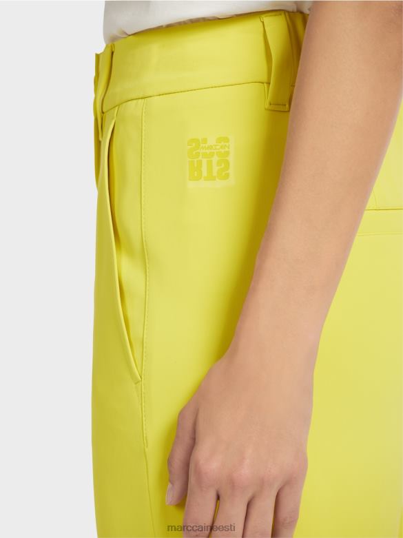 Marc Cain Riietus elegantsed vabad püksid J8DT716 roheline väävel