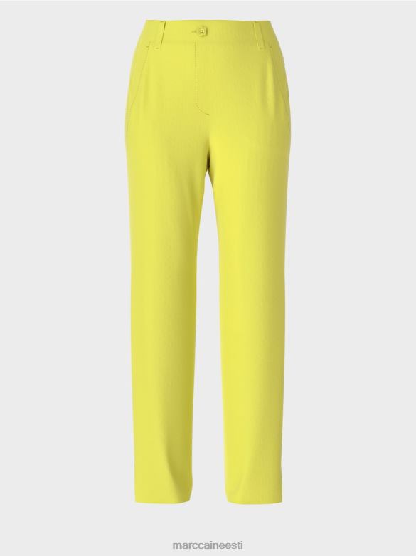 Marc Cain Riietus elegantsed vabad püksid J8DT716 roheline väävel