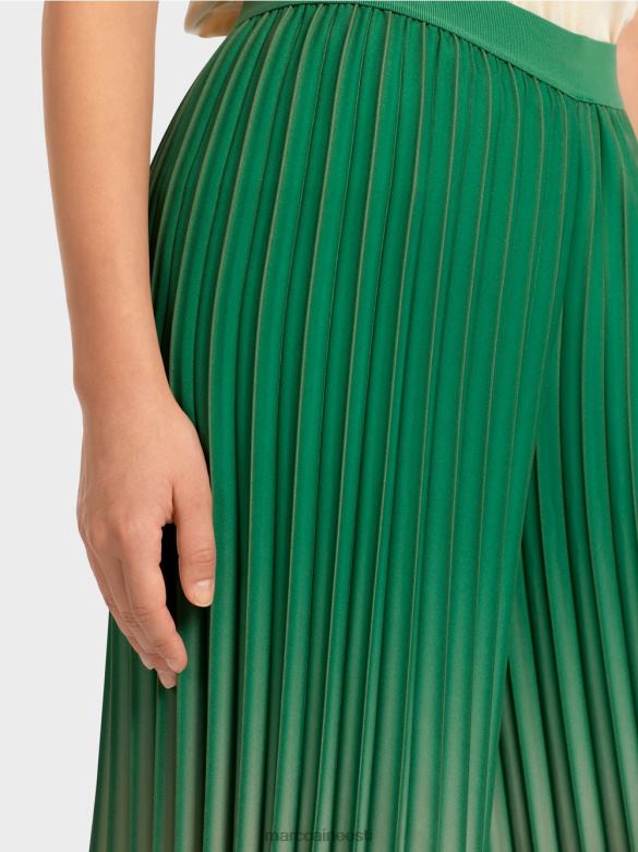 Marc Cain Riietus erksa värvi gradiendiga plisseeritud püksid J8DT719 samblaroheline