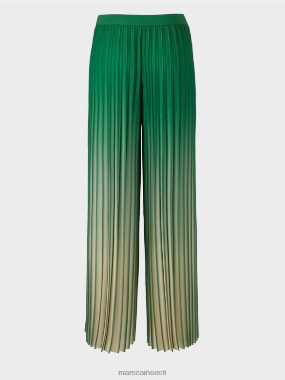 Marc Cain Riietus erksa värvi gradiendiga plisseeritud püksid J8DT719 samblaroheline