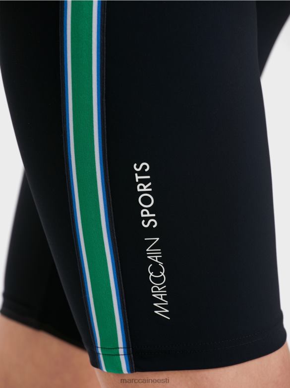 Marc Cain Riietus figuuri kallistavad nööriga paelaga lühikesed püksid J8DT604 kesköösinine