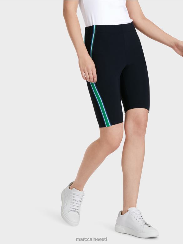 Marc Cain Riietus figuuri kallistavad nööriga paelaga lühikesed püksid J8DT604 kesköösinine