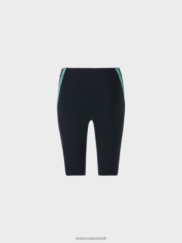 Marc Cain Riietus figuuri kallistavad nööriga paelaga lühikesed püksid J8DT604 kesköösinine