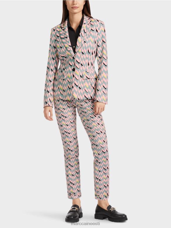 Marc Cain Riietus graafilise disainiga püksid sydney J8DT589 tume taevasinine