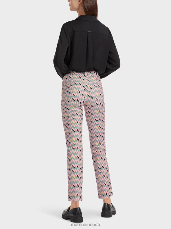 Marc Cain Riietus graafilise disainiga püksid sydney J8DT589 tume taevasinine