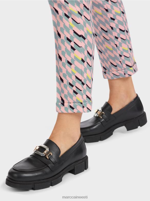 Marc Cain Riietus graafilise disainiga püksid sydney J8DT589 tume taevasinine