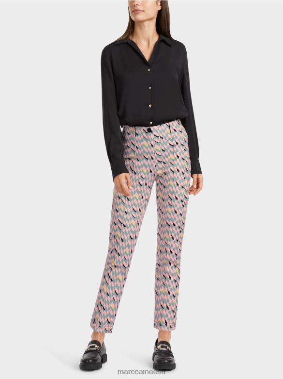 Marc Cain Riietus graafilise disainiga püksid sydney J8DT589 tume taevasinine