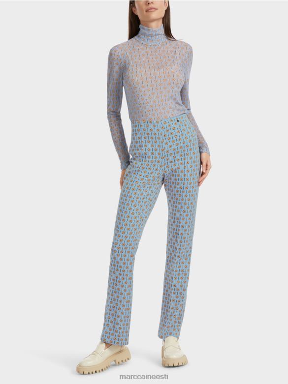 Marc Cain Riietus graafilise trükiga frederica püksid J8DT554 tume suvetaevas