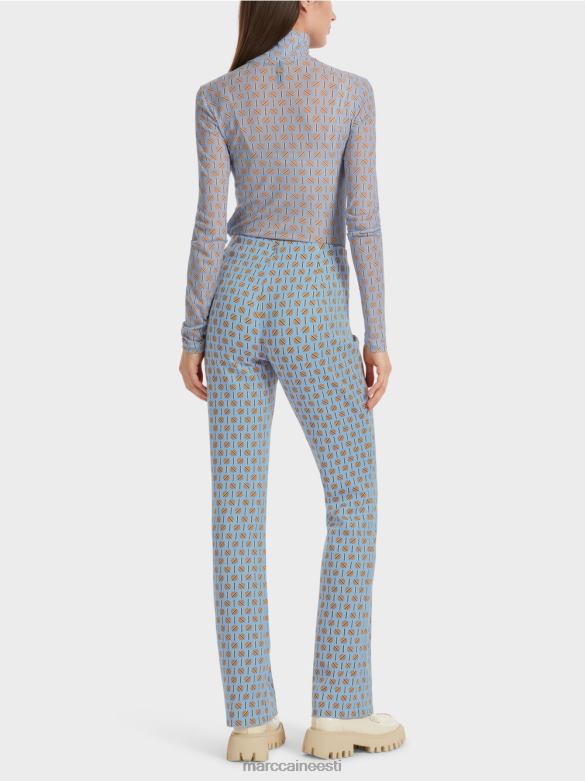 Marc Cain Riietus graafilise trükiga frederica püksid J8DT554 tume suvetaevas