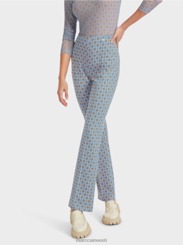 Marc Cain Riietus graafilise trükiga frederica püksid J8DT554 tume suvetaevas