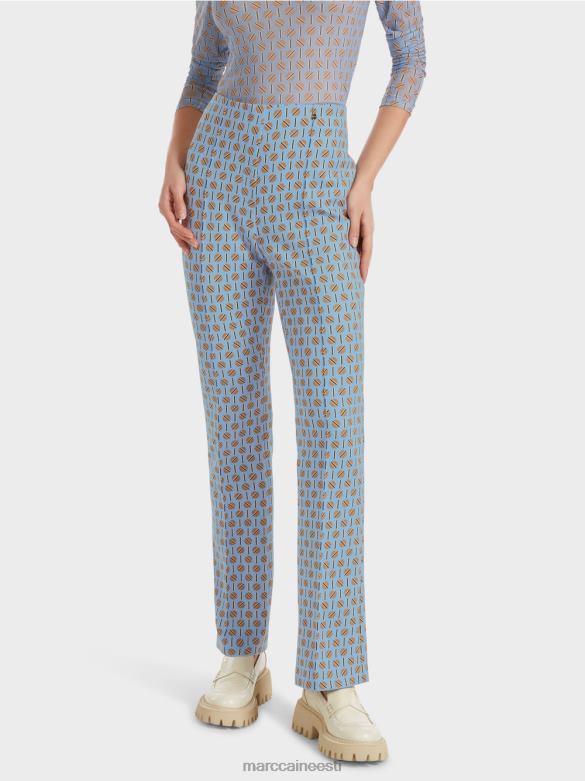 Marc Cain Riietus graafilise trükiga frederica püksid J8DT554 tume suvetaevas